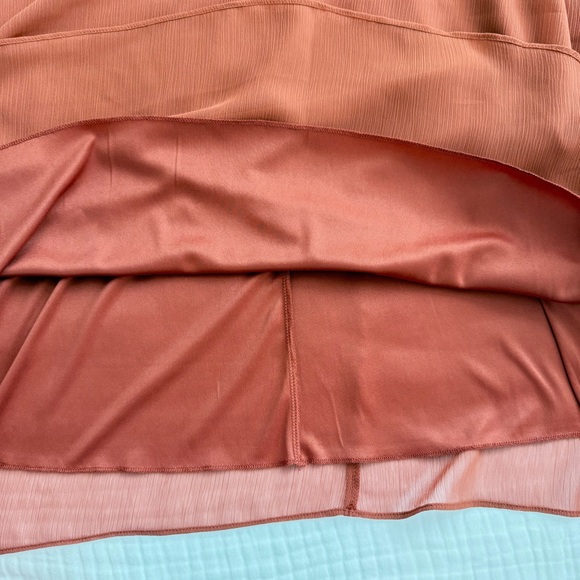 NWT David's Bridal Sienna orange high neck long chiffon dress size 10 - Picture 8 of 15